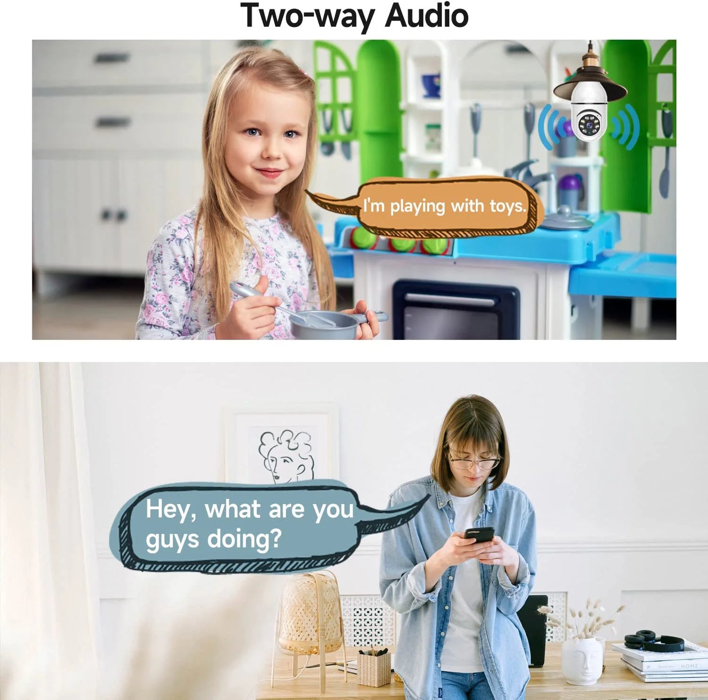 Smart Home 2.4G E27 Bulb Wifi Surveillance Camera 1080P HD Night Security Video Surveillance Supprt Two Way Audio Mobile Motion