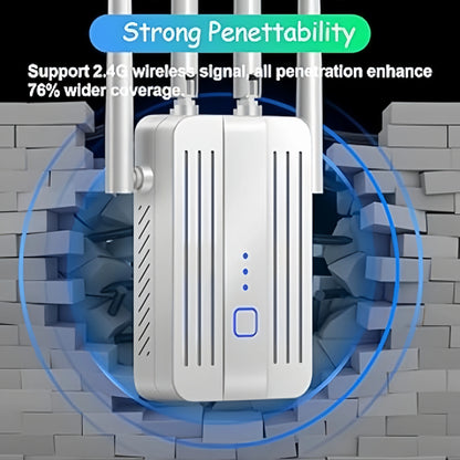 WiFi Repeater 1200Mbps Extender Dual Band Wifi Signal 2.4G 5GHz Wi-Fi Amplifier Router Long Range Booster High-Speed Bands