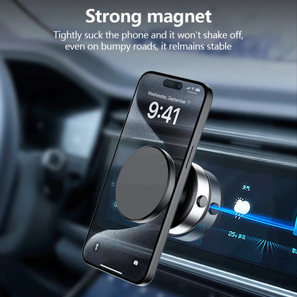 Magnetic Car Phone Holder Mount 360°Rotation N52 Strong Magnetic for iPhone 12-16 Android Smartphone Vacuum Adsorption Bracket