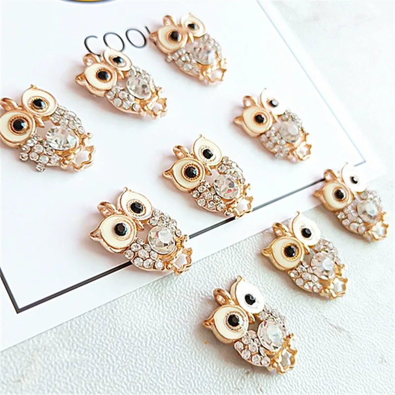 10 PCS Gold Exquisite Owl Clothing Accessories DIY Accessories Pendant Bracelet Pendant Accessories