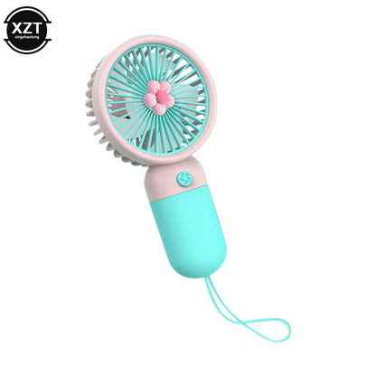 Cartoon Flower Shaped Fan USB Rechargeable Handheld Fan Outdoor Travel Portable Handheld Fan