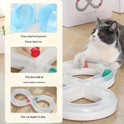 Interactive Cat Turntable Toy - Engaging Track for Indoor Play & Kitten Fun, Durable Plastic, The best gift for cats