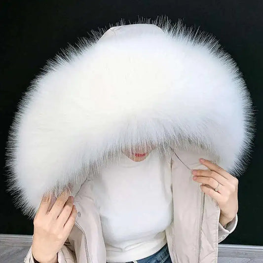 Detachable Faux Fur Collar Extra Large Warm Fake Fur Scarf Wrap Evening Cape For Winter Womens Coat Faux Fur Hood Ttrim Collar