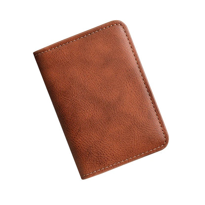 Rfid Blocking Leather Front Pocket Wallet For Men Slim Minimalist Men's Credit Card Holder Ultra Thin Wallet Male With ID Window