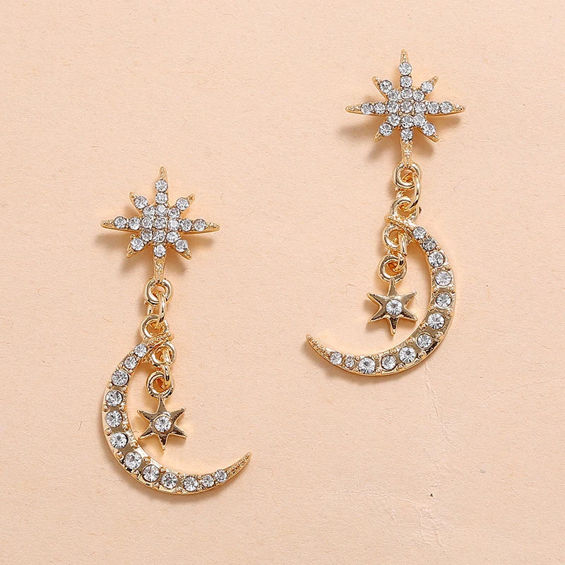 Sun and Moon Earrings / Moon Phase Earrings  / Celestial Jewelry / Crescent Earrings / Moon Earrings / Bohemian Earrings