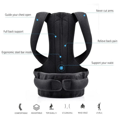 Male And Female Back Posture Corrector Shoulder Posture Corrector With Waist Support Used To Improve Posture ﻿