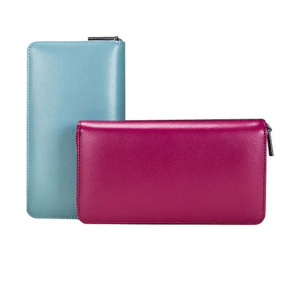 Women RFID Blocking Wallet Genuine Leather Anti Theft 36 Card Holders Women Wallets With Phone Case Clutch Bags Coin Purse Girl