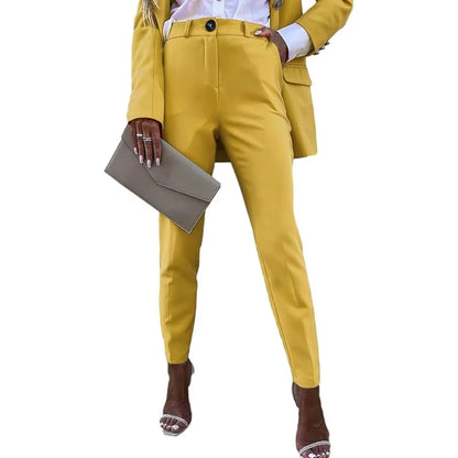 2-Piece Women's Office Suit Set - Elegant Long Sleeve Blazer & Pants, Formal Business Attire, Professional Workwear Collection