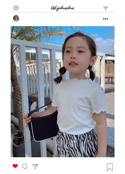 Baby Girls T-shirts for Kids Summer Sleeveless Knitted Tops Vest Outfits Girls Cute Halter Tops Tees Children Clothing 1-12 Year