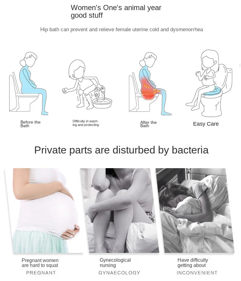 Bath for Toilet Hemorrhoids  for Postpartum Pregnant-Women or Hemorrhoids, Foldable Hangable Storage Large-Capacity Private Care