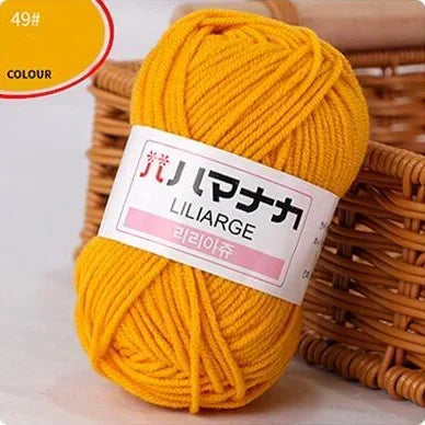 Multi-purpose 25g/ball Milk Cotton Yarn for DIY, Handmade Crafts, Amigurumi, Hats, and Bags
