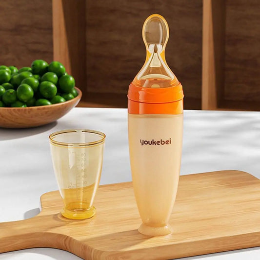 Silicone Baby Squeeze Spoon High Temperature Resistance Squeezing Food Supplement Bottle Convenient Soft Tip
