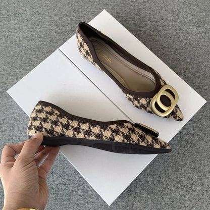 Office Shoes For Women 2024 Ladies Summer Footwear Luxury Leather Casual Formal Pointed Toe Low Heel Elegant Popular Wholesale H