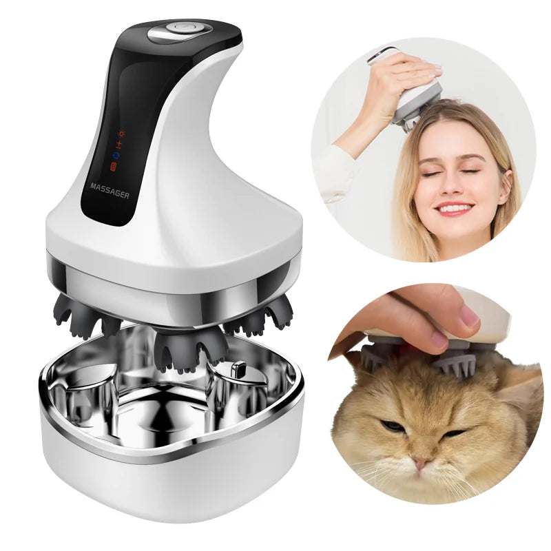Electric Scalp Massager 4D Head Massage Multi Claw Antistress Relax Relieving Headache Scratcher Hair Growth for Adults Pets