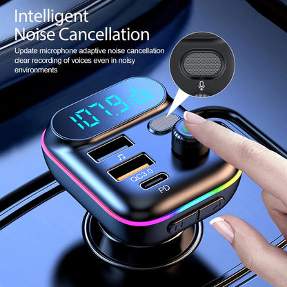 Car Bluetooth FM Transmitter Bluetooth 5.0 FM Transmitter USB PD Car Fast Charger Electronic Accessories