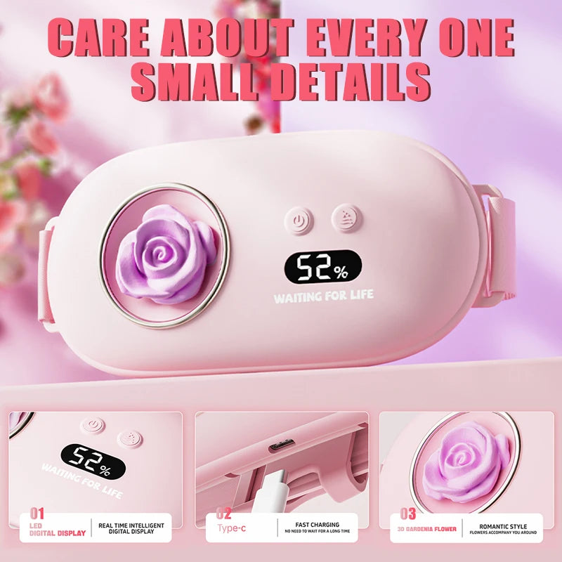 Electric menstrual cramps massager vibrating belt menstrual belt abdominal warming belt