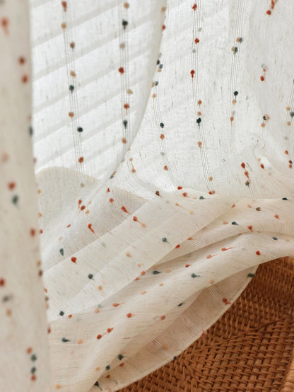 Rainbow little dessert hemp girl room curtain window curtain advanced sense curtain gauze curtain dust-proof polyester curtain