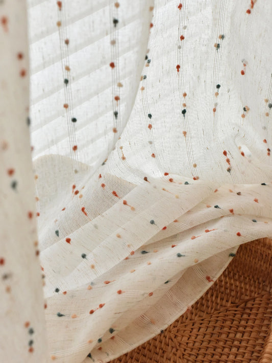 Rainbow little dessert hemp girl room curtain window curtain advanced sense curtain gauze curtain dust-proof polyester curtain