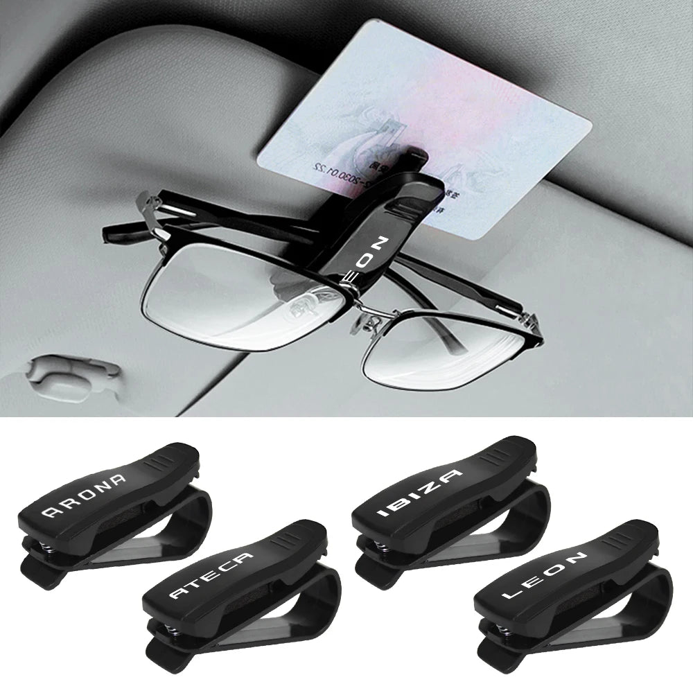 Car Glasses Clip Holder Auto Accessories For Seat Leon Ibiza Ateca Arona Cordoba Toledo Altea Alhambra Arosa Exeo Mii Tarraco