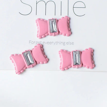 5pcs Cute Pink Series Cartoon Resin Flatback Cabochons for Diy Jewelry Making Handmade Crafts Materials