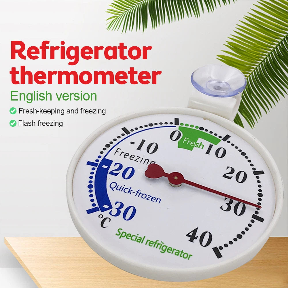 Refrigerator Thermometer -30-40 degree C Classic Fridge Thermometer Large Dial Thermometer for Freezer Refrigerator Cooler