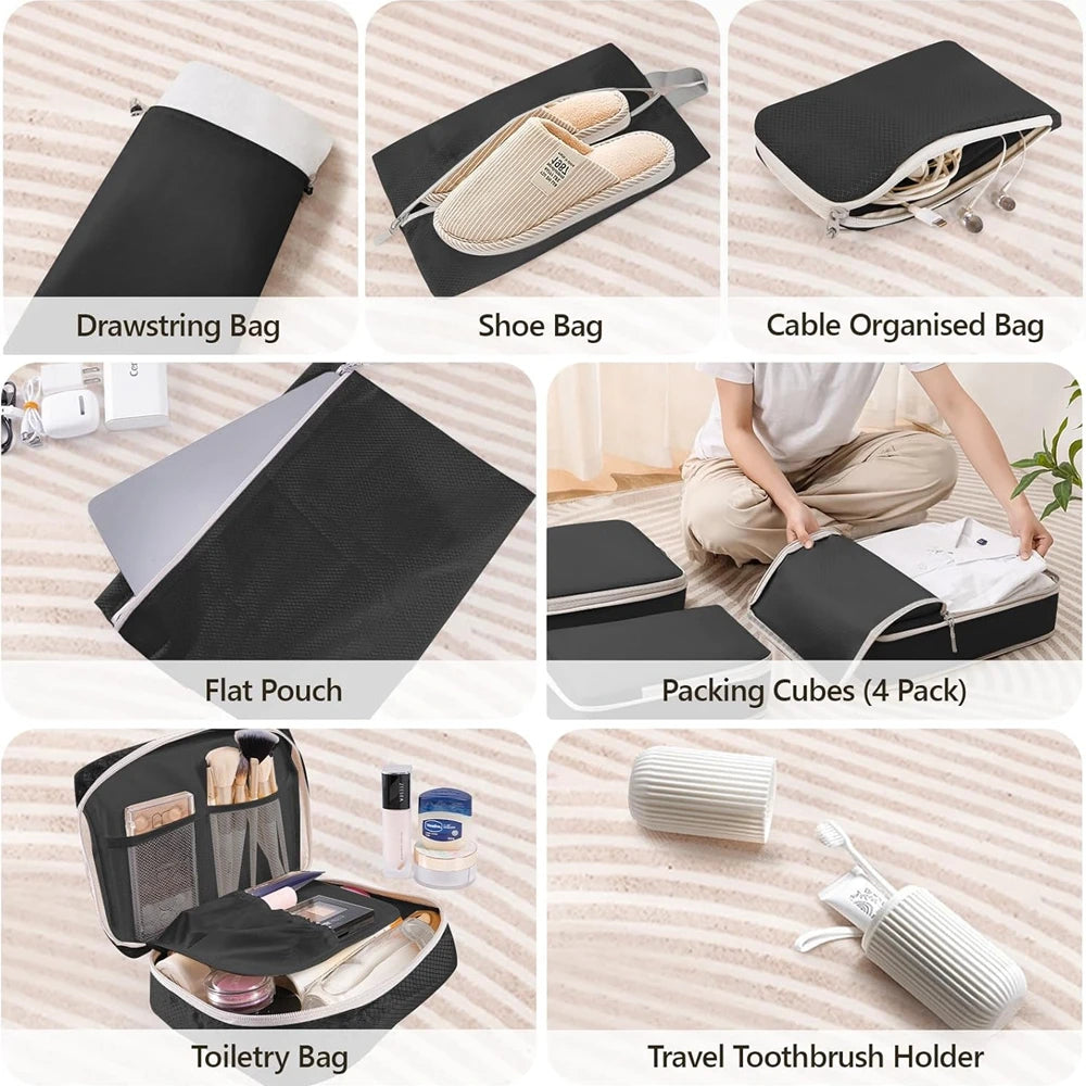 Compression Packing Cubes,Travel Packing Cubes for Carry on Suitcases, Expandable/Compression Bags for Clothes Travel Accessorie