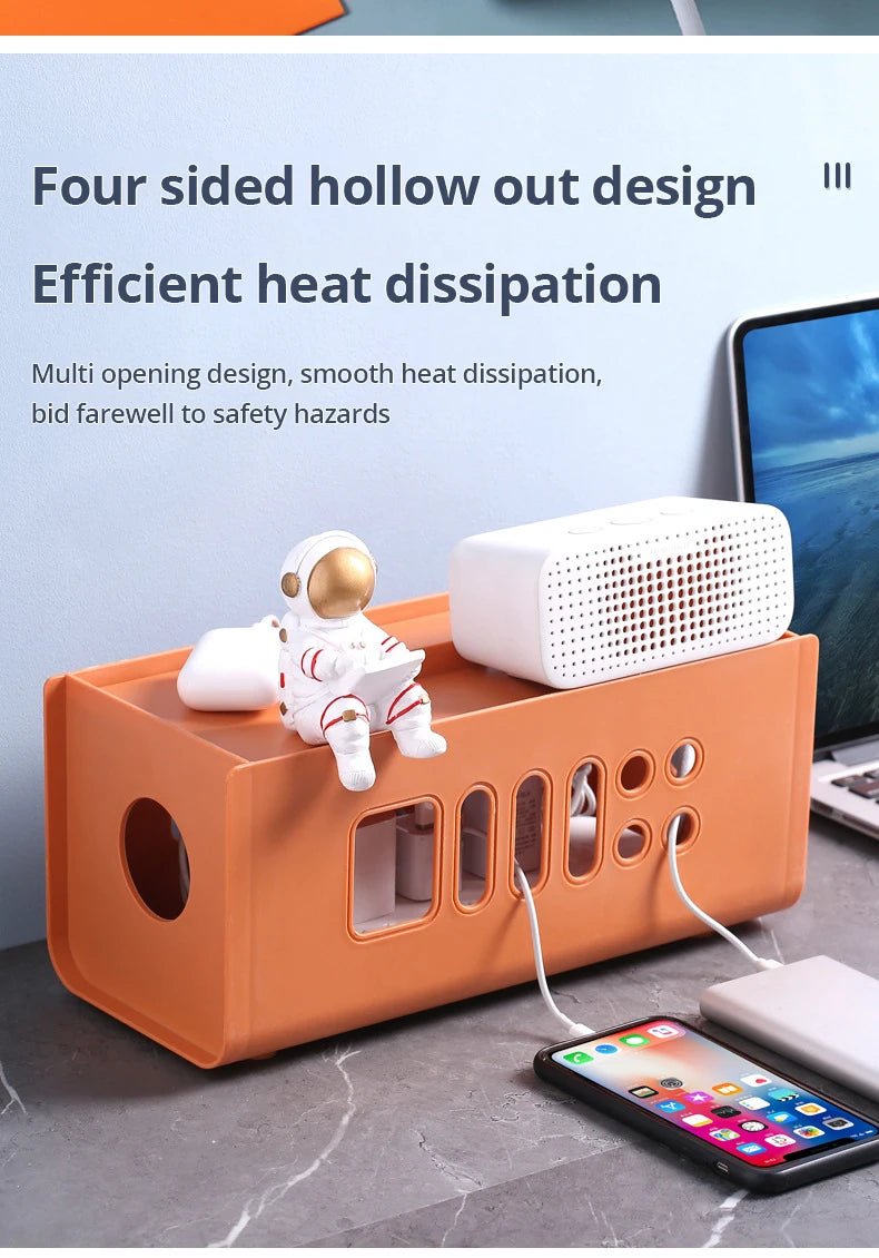 Cable Storage Box Multifunctional Power Board Wire Management Socket Wire Case Home Room Safety Network Line Storage Bin