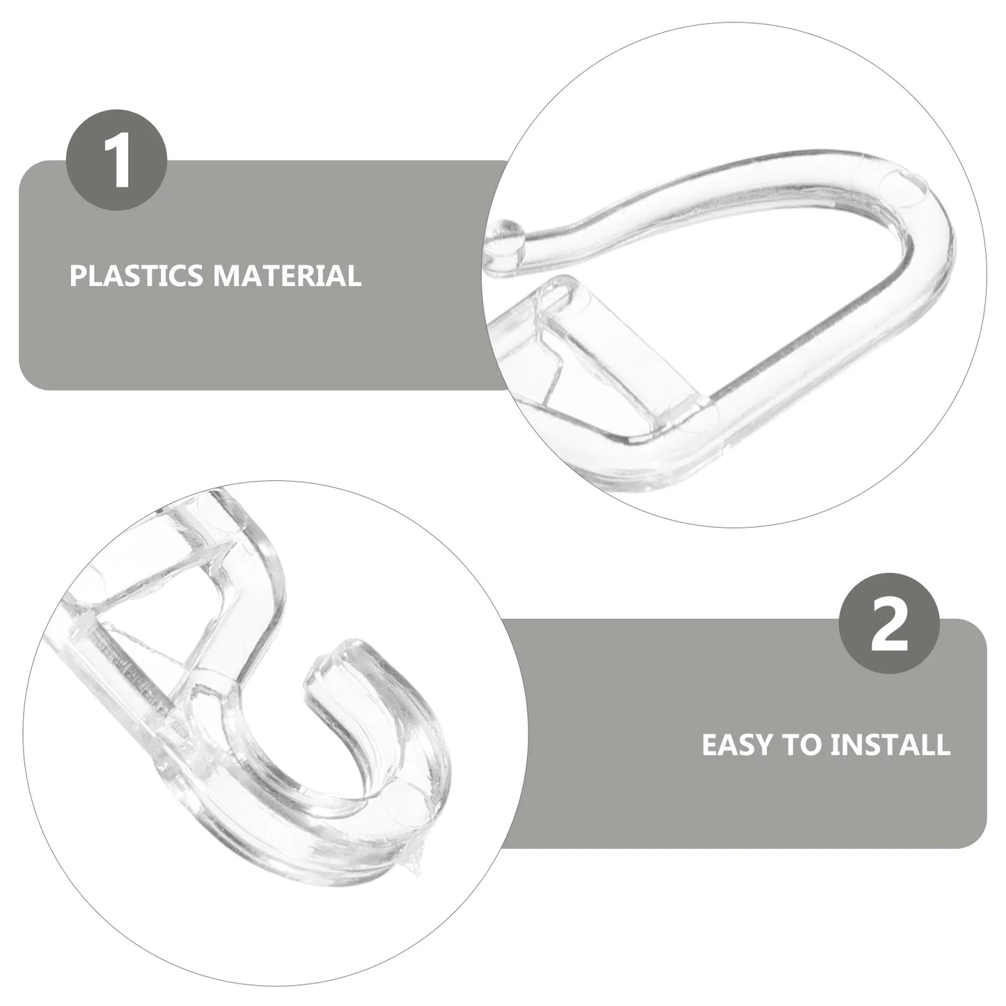 50pcs Plastic Bed Curtain Hooks Universal Sliding Hooks For Bedroom Bathroom Decorative Accessories With Flexible Roller