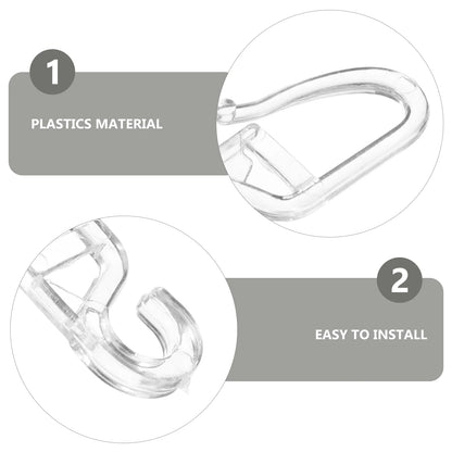 50pcs Plastic Bed Curtain Hooks Universal Sliding Hooks For Bedroom Bathroom Decorative Accessories With Flexible Roller