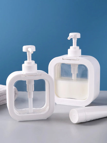 1/2 PCS large-capacity soap dispenser bottle, transparent visible plastic press bottle, suitable for travel, kitchen, bathroom