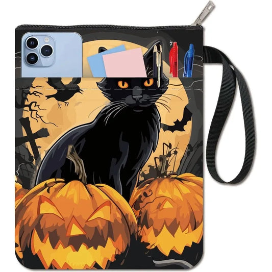 1pc Black Cat Book Sleeve Halloween Pumpkin Book Protector Book Covers for Paperbacks Washable Fabric Cloth Book Cover