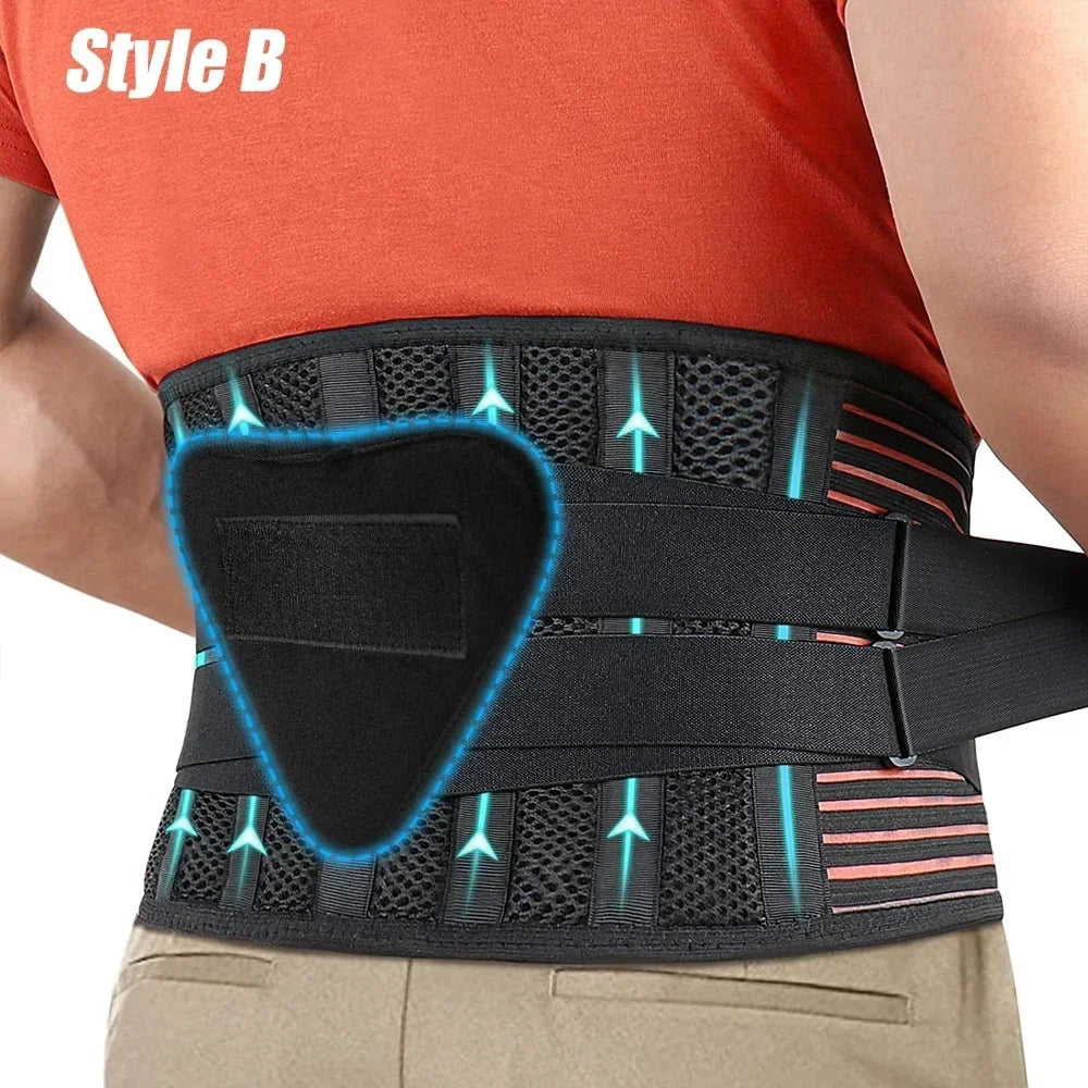 Back Brace with Lumbar Pad,6 Flexible Support,Back Brace for Men Lower Back,Lightweight Back Brace for Lower Back Pain