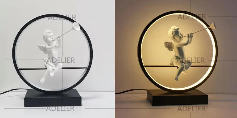 LED Angel table lamps bedroom bedside decorative lamp married couple romantic warm desk lamp