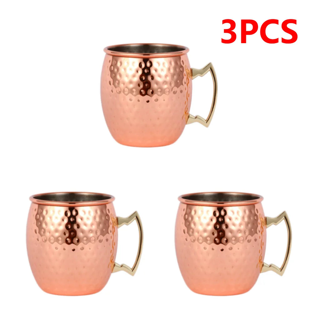 Moscow Mule Copper Mugs Metal Beer Cup Stainless Steel Copper Goblet Cocktai Wine Coffee Cup Champagne Party Bar Drinkware Tools
