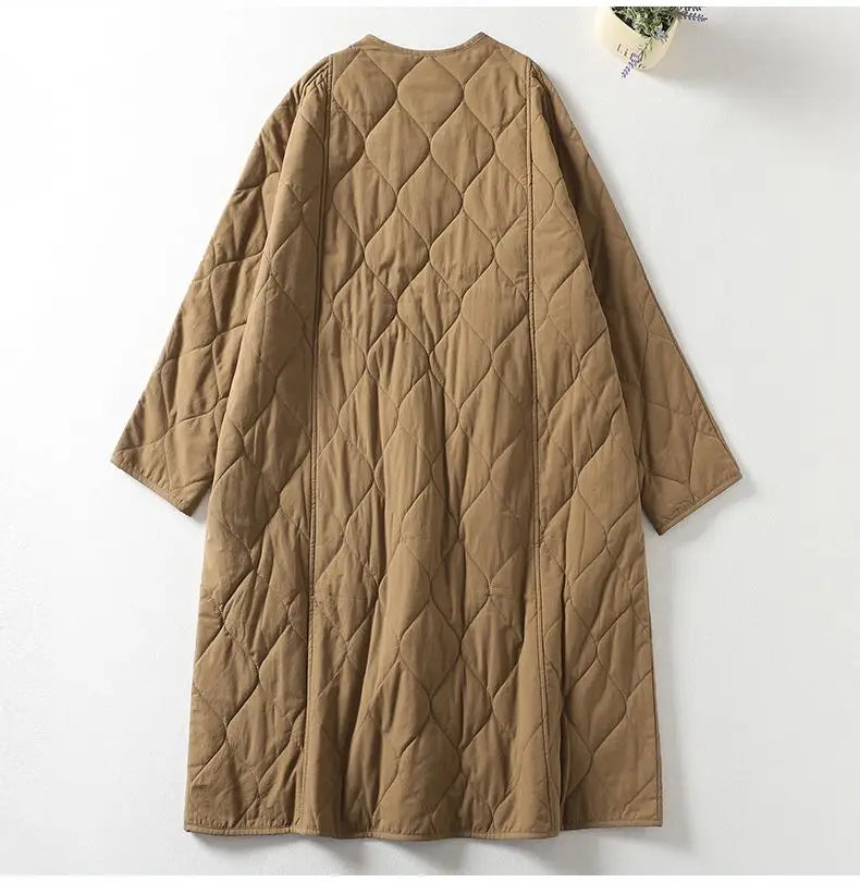 Oversized Women Parkas Overcoat New  Autumn Winter Lightweight Down Cotton Jacket Female Long Warm Padded Jacket Single-breasted