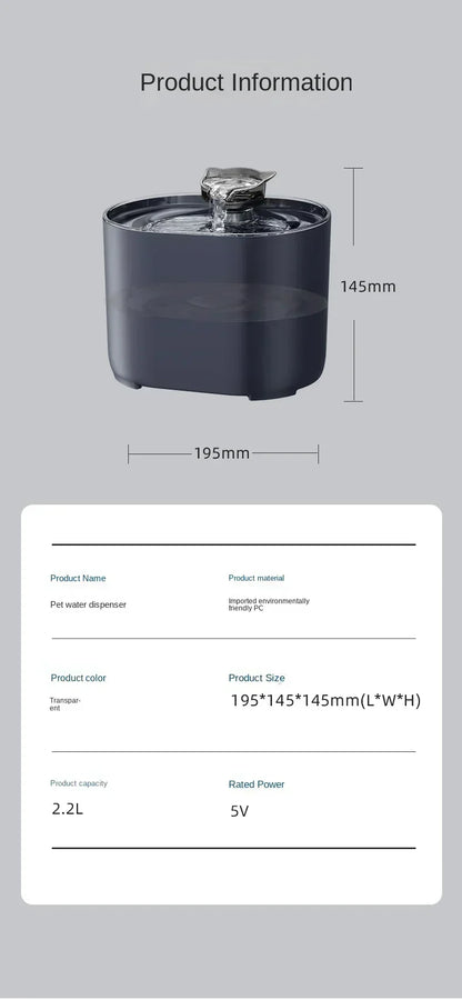 Pet Cat Water Dispenser Automatic Circulation Filter Electric Silent Pump USB Cat and Dog Water Dispenser Pet Water Dispenser
