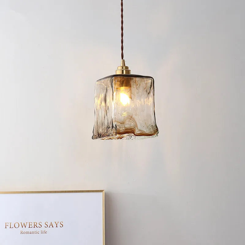 Antique hanging lamp Art Deco Design rustic light Led glass lampshade lampshade for Bedroom Room dining table lamp