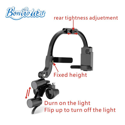 Dental Loupes LED Head Light Lamp With Carton Box 5W Light 2.5X 3.5X Binocular Loupes Dentistry Surgical Headlight