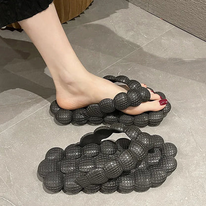 Flip-flops female summer wear ins fashion Korean version of all kinds of home indoor non-slip can wear flat slippers