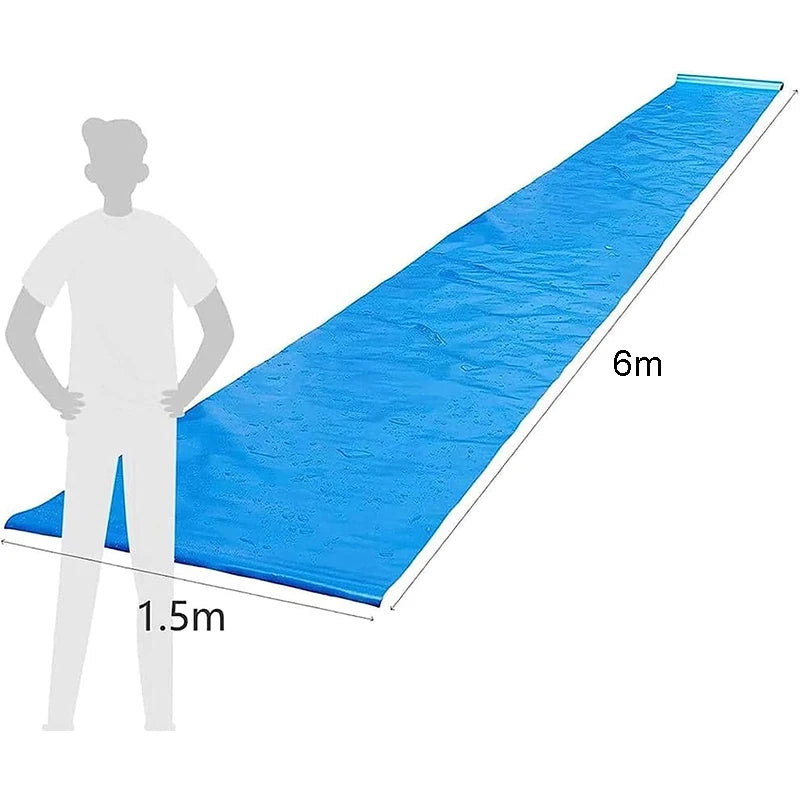 8M Lawn Slip Water Slide Heavy Duty Slip Slide Tarp Waterproof Slip Waterslides Outdoor Backyard Lawn Summer Party Water Games
