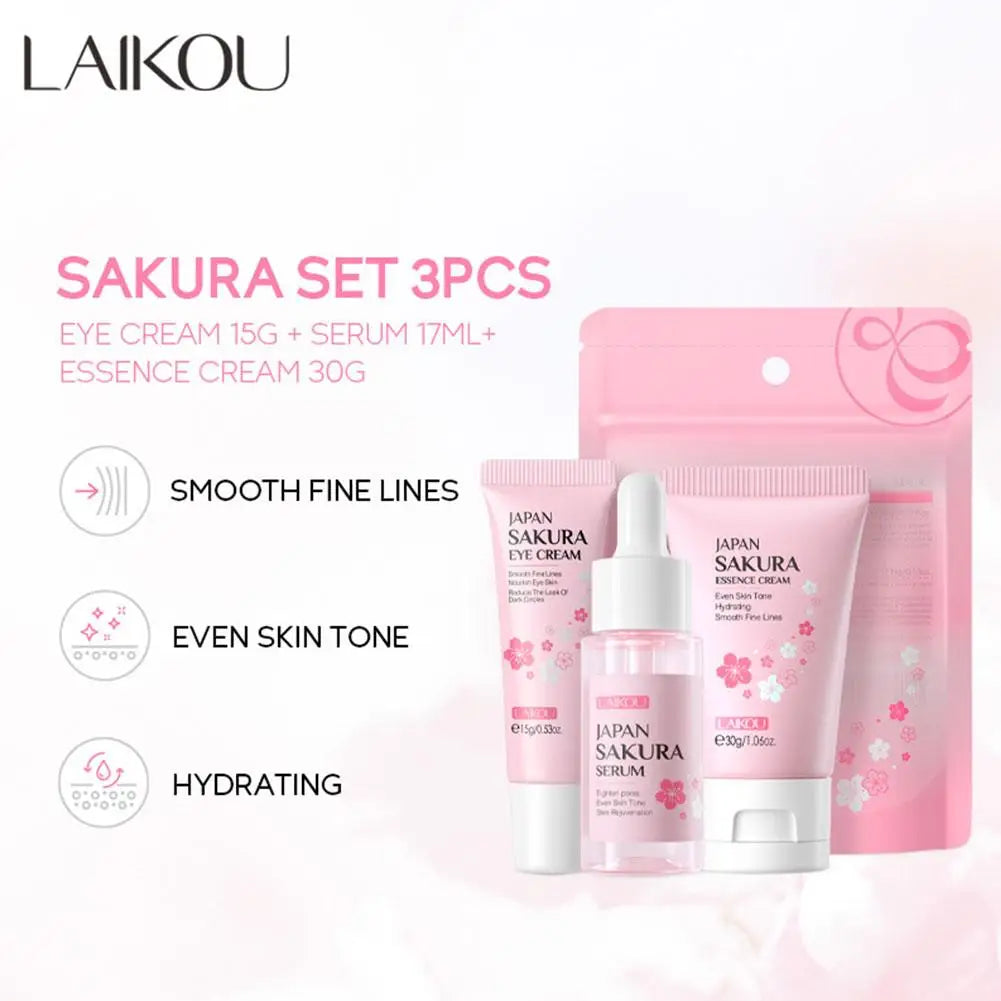 Sakura Skin Care Sets & Kits With Cleanser Serum Eye Cream essence Cream Beauty Products For Women Gift Sets Routine Travel Kit
