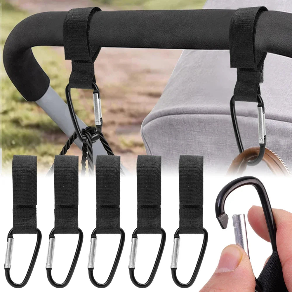 1-10Pcs Baby Stroller Hooks Clip Multifunctional Organizer Clasp Hook And Loop Baby Stroller Hanging Hook Storage Accessories