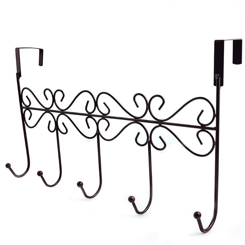 Five Hooks Hooks Over Door Towel Clothes Hat Bag Over Door Bathroom Hanger Hanging Coat Cloth