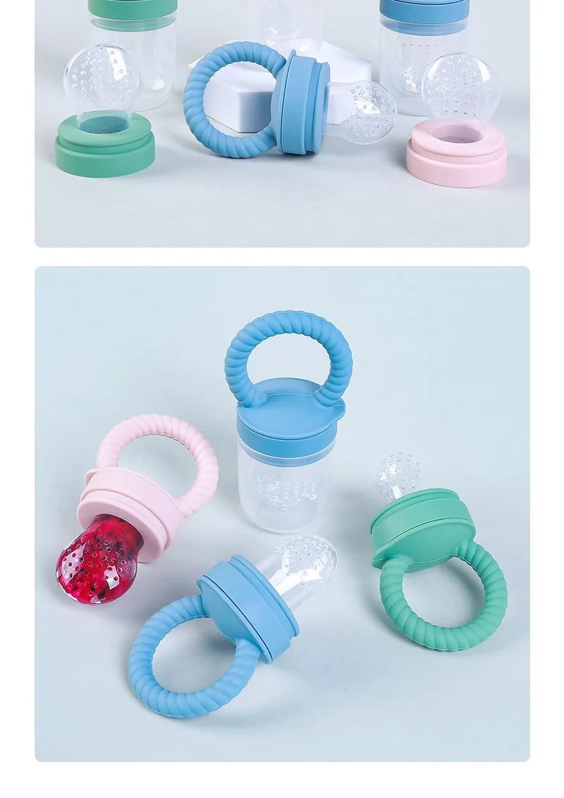 1pcs Food Bite Bag Feeder Fruit Vegetable Feeding Food Grade Silicone Feeding Tableware Silicone Baby Pacifier Bottle Feeder