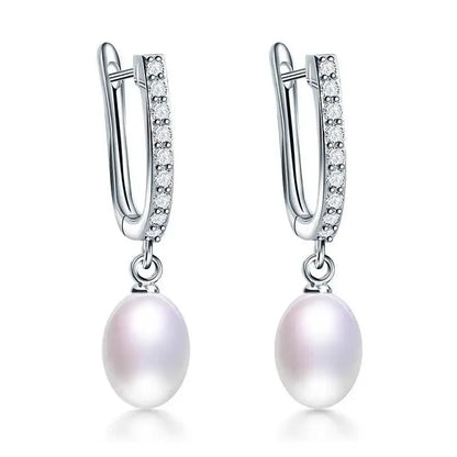 HENGSHENG 7-8mm Natural Freshwater Pearl Earrings for Women Jewelry Bohemian Drop Earrings for Wedding / Party / Daily