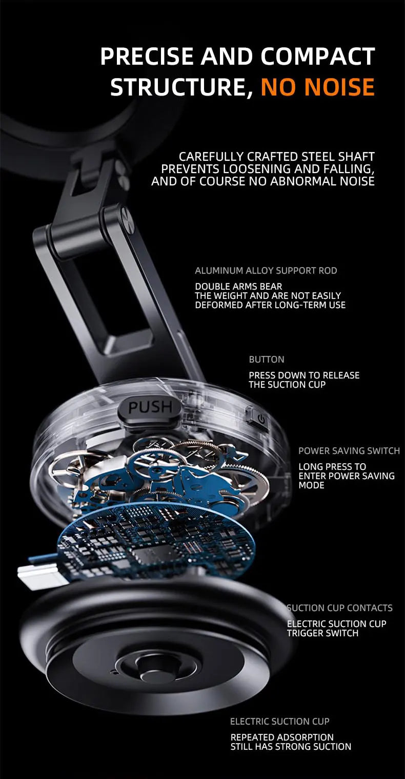 Magnetic Car Mobile Phone Holder Mount Foldable 360 Degree Rotating Vacuum Adsorption Smartphone Holder Multifunction