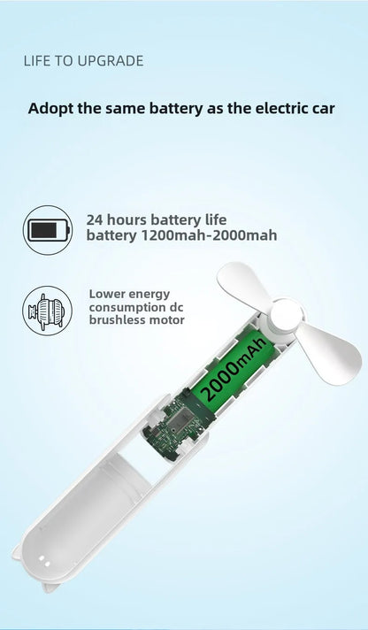 Portable Handheld Fan Mini Handheld Fan with USB Rechargeable and Adjustable Speed Suitable for Indoor and Outdoor Use