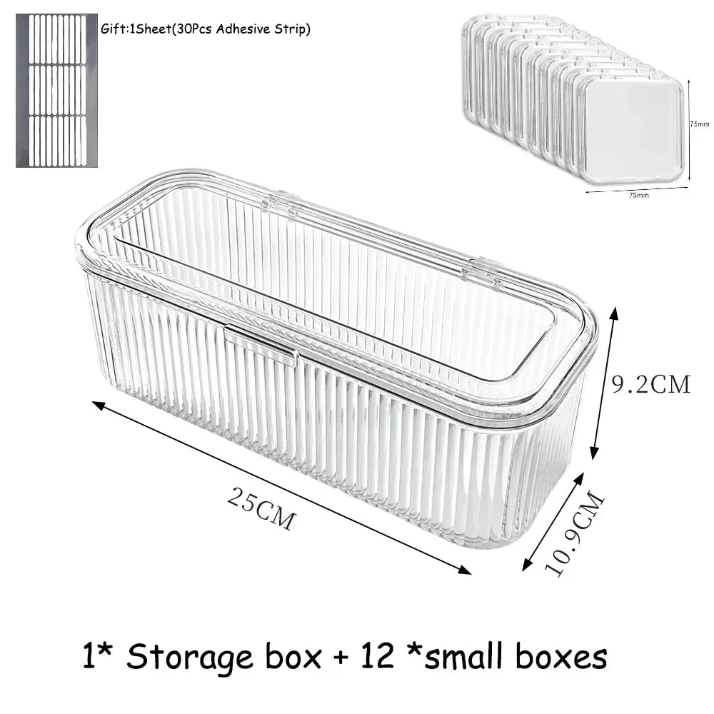 20pcs Press On Nail Packaging Boxes With Double Sided Adhesive Nail Tape Acrylic Press On Nail Storage Box in 4 Colors For Nail