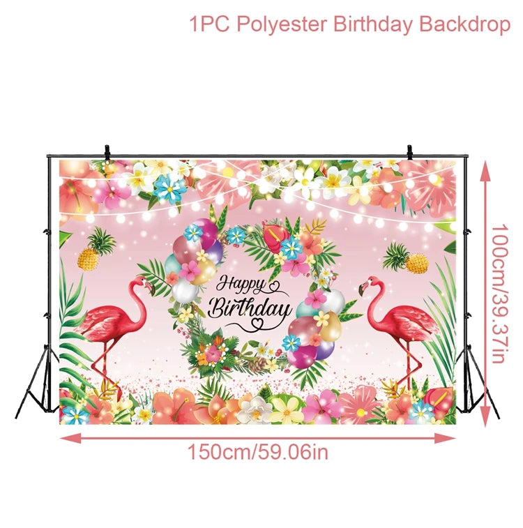Hawaii Party Luau Flamingo Party Pink Flamingos Decor Pineapple Summer Wedding Party Birthday Girl Hawaiian Party Decor Tropical
