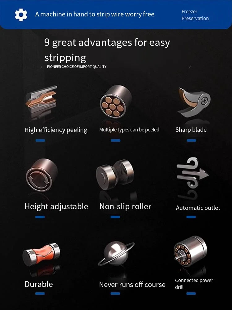 Manual Wire Stripping Made Easy - Powered Wire Stripper Machine, Copper Wire Stripper, Drill Wire Stripper, Electric Wire Stripp